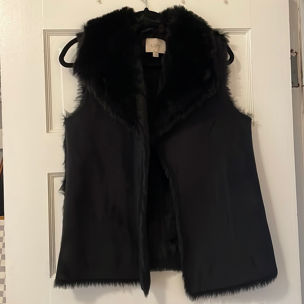 Faux fur & suede vest
